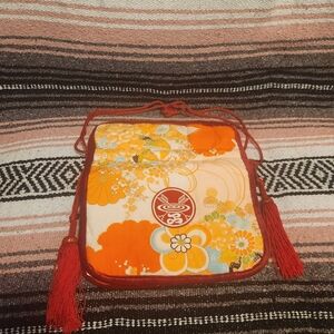 Takuya Angel Kimono tote bag orange Label silk interior rope tassles cybergoth